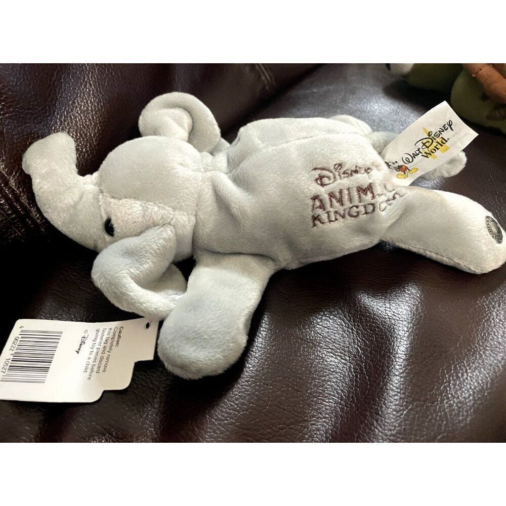 VINTAGE DISNEY ANIMAL KINGDOM ELEPHANT MINI BEAN BAG PLUSH TOY DOLL 10" NEW - Picture 1 of 10